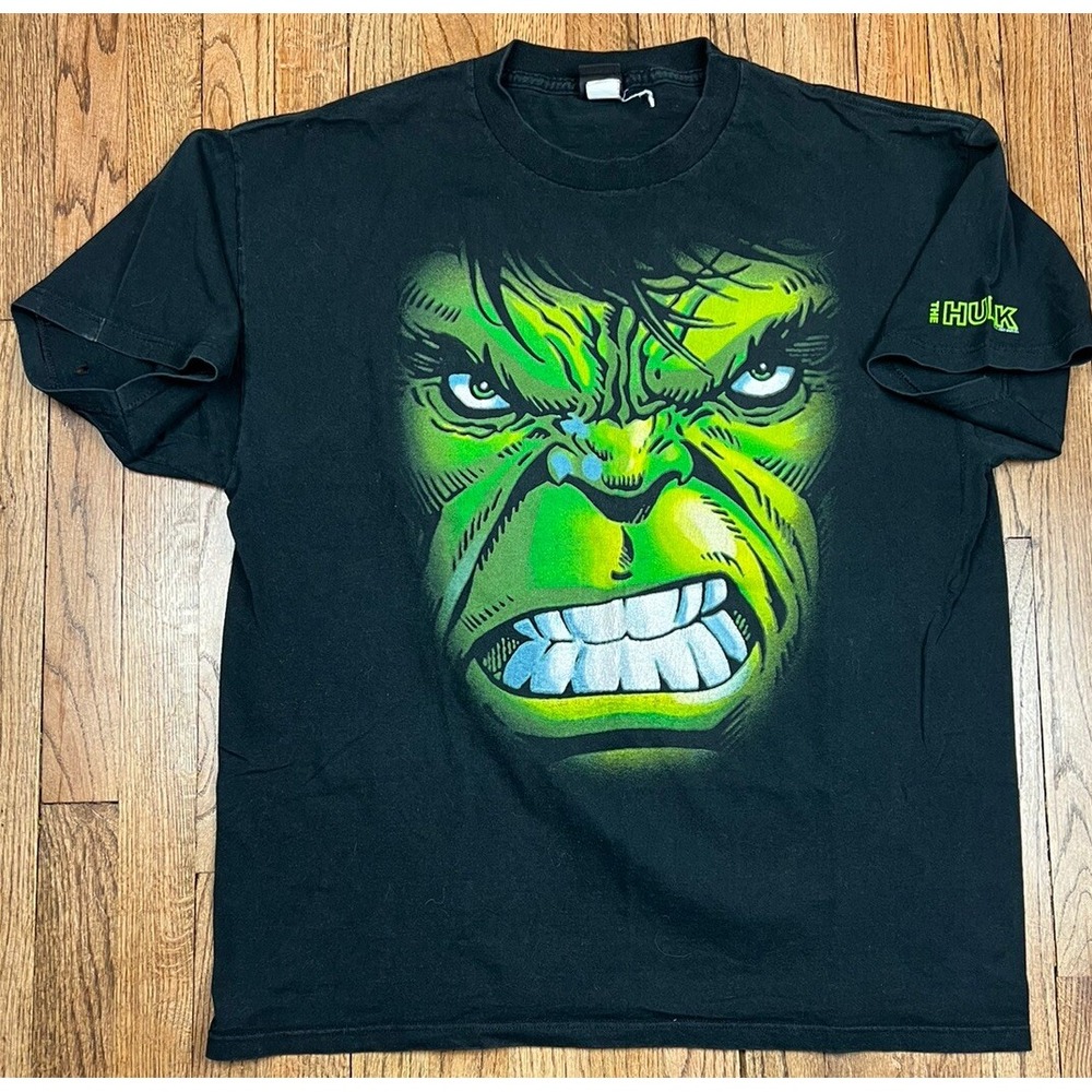 Vintage The‎ Incredible Hulk Marvel T-Shirt Big Face Movie Promo Men's Sz XL